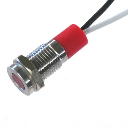 Produktfoto 1 von CML PL08SL Edelstahl-Panel-Leuchte Rot Panel-LED, Draht 12V 8 mm, IP67