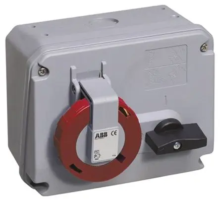Produktfoto 1 von Amphenol Industrial Critical & Safe CEE Steckvorrichtung Überspannungsschutz, Buchse Rot Horizontal 3+E 6 h 32A, 380V,