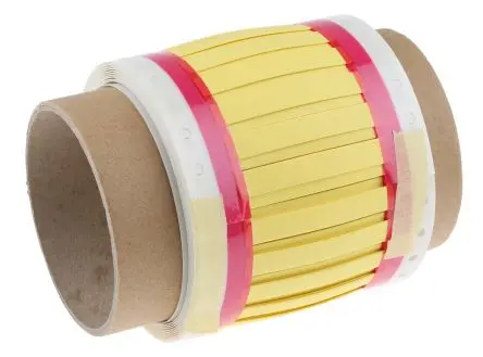 Produktfoto 1 von TE Connectivity Wärmeschrumpf-Etiketten B. 90.18 mm für T200 250 pro Paket auf Gelb 50 mm Gelb Neue Verbindung