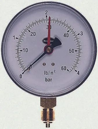 Brannan Typ G Manometer 100 mm 0 bar → 2.5 bar Stahl Gehäuse G 3/8, ISO-kalibriert