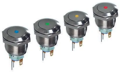 Produktfoto 1 von APEM AV Druckschalter Gelb Beleuchtet Rastend Ø 19.2 mm / 2A, IP65