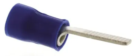 TE Connectivity PLASTI-GRIP Kabelschuh Flachstift, Isoliert 16 AWG, Blau, L. 10.3 mm 14 AWG, D. 0.79 mm