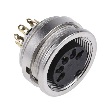 Lumberg 304 M16 DIN-Buchse Gerade 5-polig, DIN EN 60529, 60V ac 5A IP68 Frontplattenmontage, Mit Gewinde Buchse