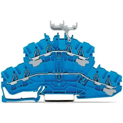 Produktfoto 1 von WAGO TOPJOB S Doppelstock Reihenklemmen 2 Blau, 2.5mm², 600V Einsteck-Anschluss IECEx/ATEX/CSA