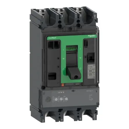 Produktfoto 1 von Schneider Electric ComPact ComPacT NSX, Kompaktschutzschalter 3-polig, 400A / Abschaltvermögen 50 kA 690V ac