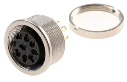 Lumberg 304 M16 DIN-Buchse Gerade 8-polig, DIN EN 60529, 60V ac 5A IP68 Frontplattenmontage, Mit Gewinde Buchse