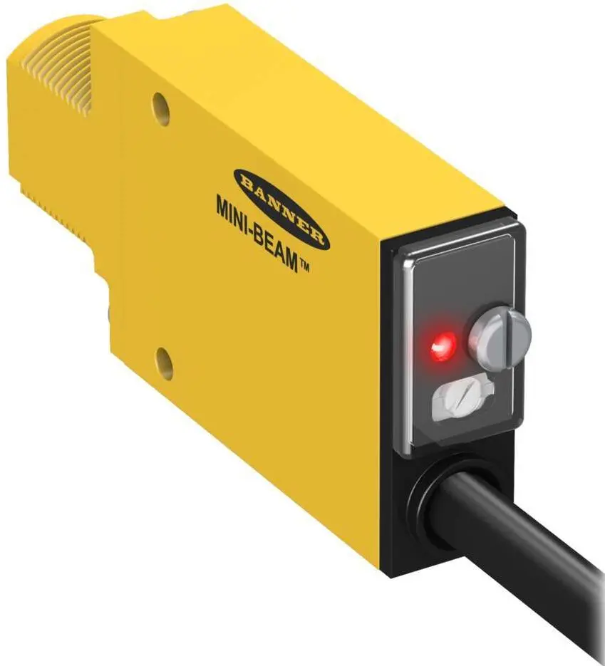 Produktfoto 1 von Banner Rechteckig Optischer Sensor, Dagegen, Bereich 30 m, PNP Ausgang, Anschlusskabel, Hell-/dunkelschaltend