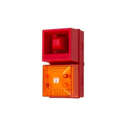 Produktfoto 1 von Clifford & Snell YL40 Xenon, LED, Filament/Warnsummer-Licht Beacon-Sounder-Kombination 48V dc Gelb IP65 Wand,