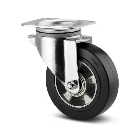 Produktfoto 1 von Tente Drehbar Rolle, Rad ø 160 mm, 350 kg, Ges H. 200 mm, Rad B. 50 mm, Aluminium