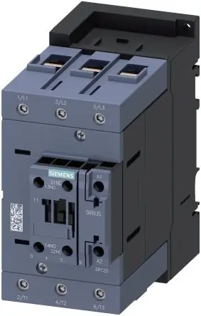 Produktfoto 1 von Siemens 3RT2 Schütz 230V ac-Spule, 3-polig, 400V / 95 A 230V ac 45 kW 1 Schließer/1 Öffner Motorsteuerung, Umkehrend