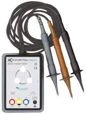 Kyoritsu KEW8031F Drehfeldrichtungsanzeiger 50 Hz, 600V ac mit Messleitung, ISO-kalibriert