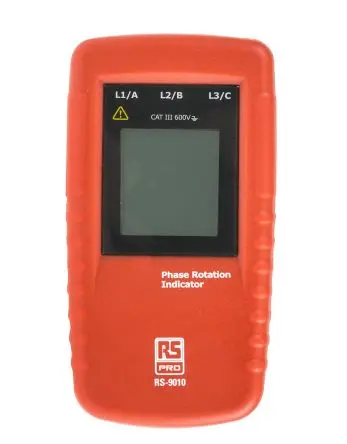 Produktfoto 1 von RS PRO RS9010, LCD Drehfeldrichtungsanzeiger 15 Hz, 690V ac mit Krokodilklemme