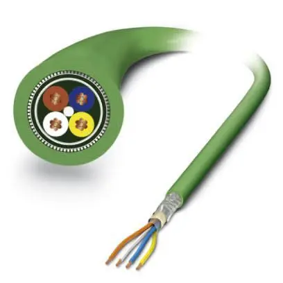 Produktfoto 1 von Phoenix Contact VS Cat.5 Ethernet-Kabel, 100 m, Grün 4 Abgeschirmt Geschirmt, Aussen ø 6.5 mm Außen-ø , Polyurethan