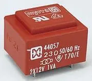 Myrra Printtrafo, Trafo 230 V ac / 24 V ac 2 Ausg. 2.3 VA 32.6 mm x 27.6mm x 29.8 mm 70 g Durchsteckmontage