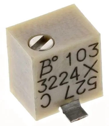 Produktfoto 1 von Bourns 3224 12-Gang Oberfläche Trimm-Potentiometer, Einstellung von oben, 10 kΩ, 10 %, 0.25 W, Stift, L. 3.5 mm, L. 0.6