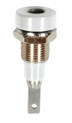 Produktfoto 1 von Staubli 2 mm Buchse Weiß Buchse für Laborstecker, Kontakt versilbert, 30 V, 60V dc 10A Stecker