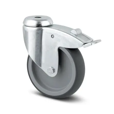 Produktfoto 1 von Tente Gebremst, schwenkbar Rolle, Rad ø 100 mm, 80 kg, Ges H. 135 mm, Rad B. 32 mm, Polypropylen