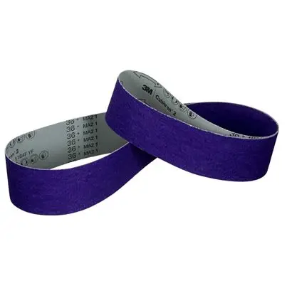 Produktfoto 1 von 3M 3M Cubitron 3 Cloth Belt 1184F Schleifriemen, Neu entwickelte präzisionsgeformte dreieckige Keramikkörnung, 36 Grad,