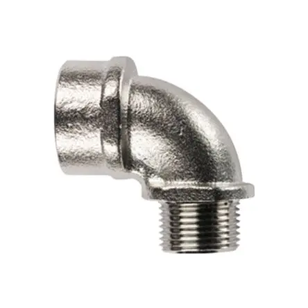 Produktfoto 1 von Flexicon BM Messing Kabelrohr Fitting Winkelstück M16 16 mm Grau Nickel-Finish IP40