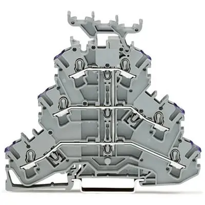 Produktfoto 1 von WAGO TOPJOB S Mehrstufiger Anschlussklemmenblock 3 Grau, 2.5mm², 300V Einsteck-Anschluss IECEx/ATEX/CSA