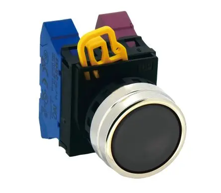 Produktfoto 1 von Idec YW4B Drucktastenkopf Ø 22 mm, Schwarz wartungsfrei Rund Rund Kunststoff, IP65