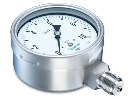 Bourdon Monel 400 MEX5 - MEM5 Industrial Pressure Gauges Manometer 100 mm 0 bar → 250 bar Edelstahl 304 Gehäuse G 1/2