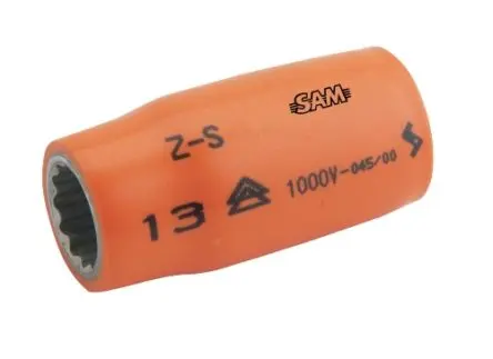 Produktfoto 1 von SAM 1/2 in 12-Kant Buchse SW 21 mm Vierkant VDE 1000V zugelassen x 52mm