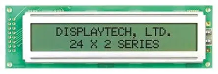 Produktfoto 1 von Displaytech Monochrom LCD, Alphanumerisch LED Gelb 2 x 24, Hintergrund Grün, Parallel Interface
