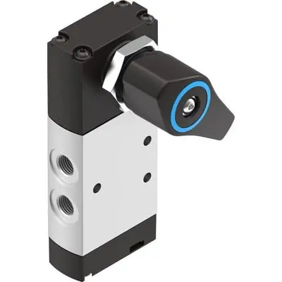 Produktfoto 1 von Festo, Manuell VHEF-ES-B53E-G18 Pneumatik-Steuerventil, manuell, ISO 8573-1:2010 1/8 in G, Eloxierte