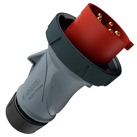 Produktfoto 1 von MENNEKES 136 Leistungssteckverbinder Grau, Rot 5P, 400V Gerade IP67, IP69 32A