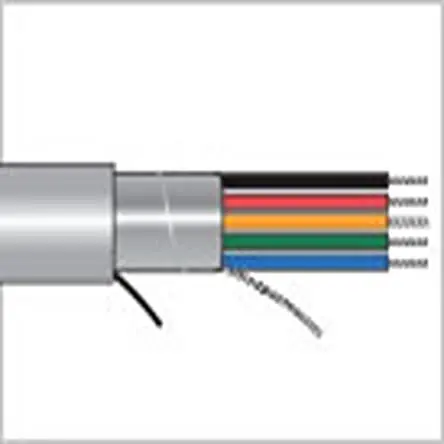Produktfoto 1 von Alpha Wire Alpha Essentials Plenum Cable Twisted-Pair-Kabel, 1-paarig 0.2918 mm² 1000 ft Polyvinylfluorid isoliert Grau