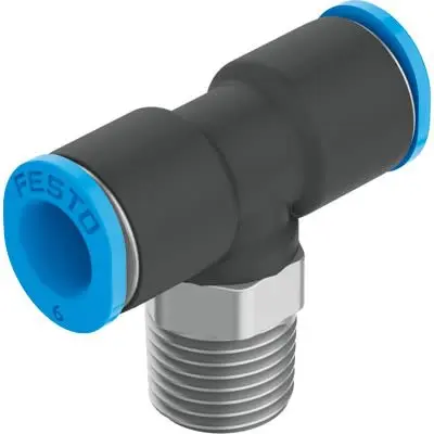 Produktfoto 1 von Festo QSMT 153357 R 1/8-Außengewinde Gewindeanschluss für Rohr, R, M.Loch ø 10 mm, 0.6 Mpa