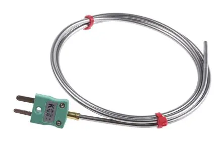 Produktfoto 1 von RS PRO Edelstahl Mineralisoliertes Thermoelement Typ K, Ø 3 mm x 1 m -40 °C → 1100 °C, ISO-kalibriert
