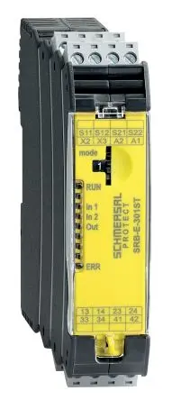 Produktfoto 1 von Schmersal SRB-E Sicherheitsrelais 24V ac/dc, 3 Sicherheitskontakte, 1 Hilfsschalter, Automatisch IEC/EN 60204-1, IEC