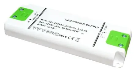 Produktfoto 1 von RS PRO LED-Treiber, 60 W 220V ac, 240 V ac 5A, Ausgang 12V