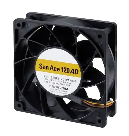 Sanyo Denki AC/DC-Axiallüfter, 264 V AC / 6.6W, 120.8 x 120.8 x 38.5mm, 3.36m³/min