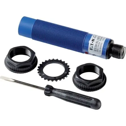 Produktfoto 1 von Eaton E53 M12 Kapazitiver Näherungssensor 8 mm, Gewinderohr / 300mA 2-adrig, IP65 250 V ac 20 V dc