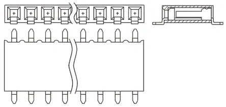 Produktfoto 1 von Samtec SSM Leiterplattenbuchse gewinkelt Oberfläche 10-polig / 1-reihig, Raster 2.54 mm Lot