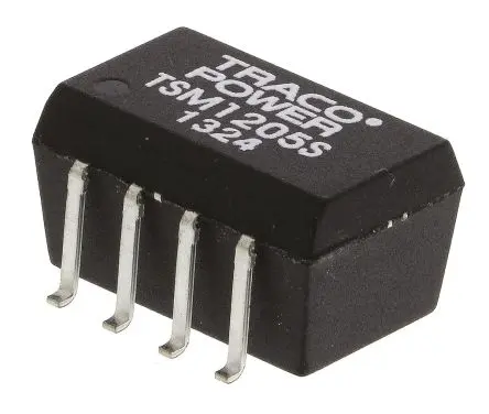 Produktfoto 1 von TRACOPOWER TSM DC/DC Konverter, 5V dc OUT 200 mA Oberfläche 13.2V dc 1 kV dc 1 W -40 °C 85 °C