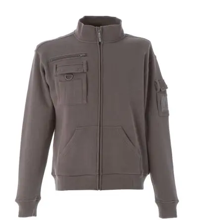 JRC 990248 Unisex Sweatshirt, 35 % Baumwolle, 65 % Polyester Grau Langer Reißverschluss, Größe M