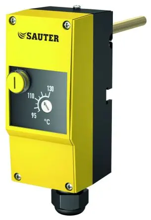 SAUTER REGULATION Kapillargefäß Thermostat, 130 °C Schließen/130 °C, 230 V ac 1-poliger Umschalter Wand