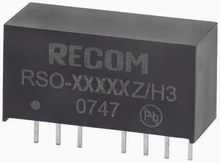 Recom RSO DC/DC Konverter, 15V dc OUT 67 mA Durchsteckmontage 72V dc 3 kV dc 1 W -40 °C 75 °C