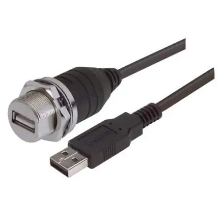 L-Com Stecker WPUSBAXSH USB-Kabel, USB Stecker / USB, 3 m USB 2.0 Schwarz