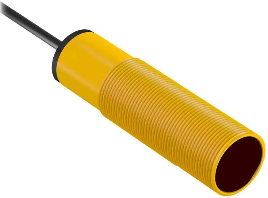 Produktfoto 1 von Banner zylindrisch Optischer Sensor, LED mit sichtbarem rotem Licht, Bereich 2 m, PNP Ausgang, Anschlusskabel,