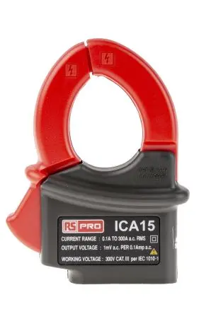 Produktfoto 1 von RS PRO AC Stromzange Ø 29 mm / 300 A Strom/Spannung