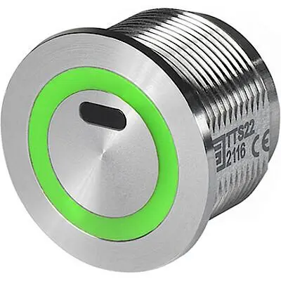 Produktfoto 1 von Schurter TTS Druckschalter Grün, Rot Beleuchtet Tastend Panel Ø 22 mm, SPST / 10A 30 V dc, IP67