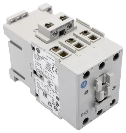 Produktfoto 1 von Allen Bradley 100C Schütz 230V ac-Spule, 3-polig, 690V ac / 43 A 230V ac 22 kW 3 Schließer Motorsteuerung, Umkehrend
