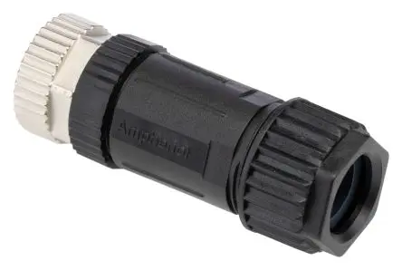 Produktfoto 1 von Amphenol Industrial SL7002 18.6 mm M12 Rundsteckverbinder Buchse 4-polig Buchse 12A Kabel IP67