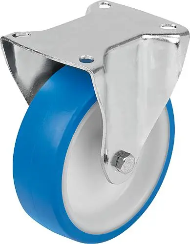 Produktfoto 1 von BOCKROLLE OHNE FESTSTELLSYSTEM, D=100, B=35, THERMOPLAST, FÜR HYGIENEBEREICH, KOMP:STAHL