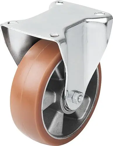 BOCKROLLE OHNE FESTSTELLSYSTEM, D=100, B=40, GUMMI, M.GERINGEM ROLLWIDERSTAND, KOMP:STAHL